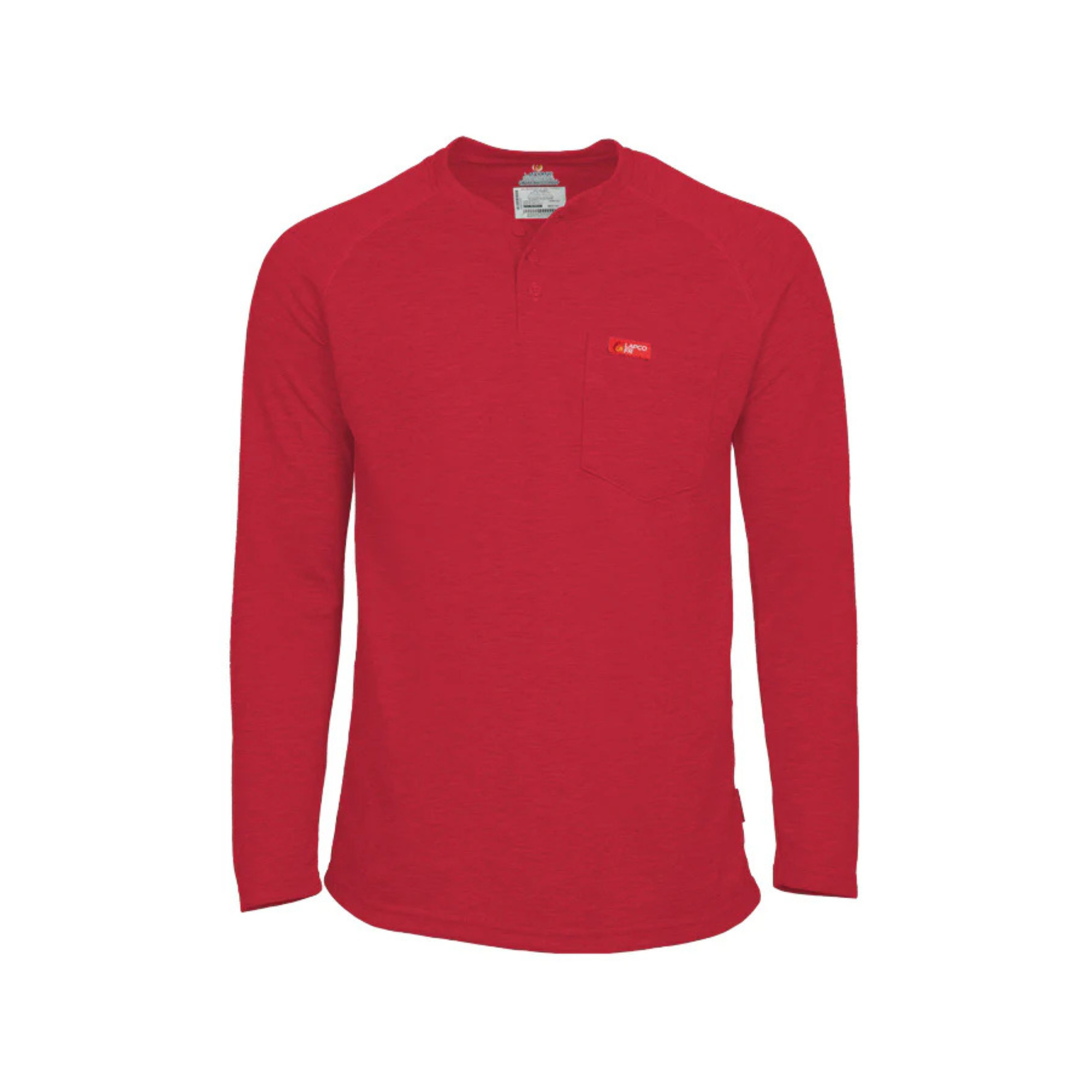 Lapco Flame-Resistant Raglan Sleeve Henley Red T-Shirt from GME Supply